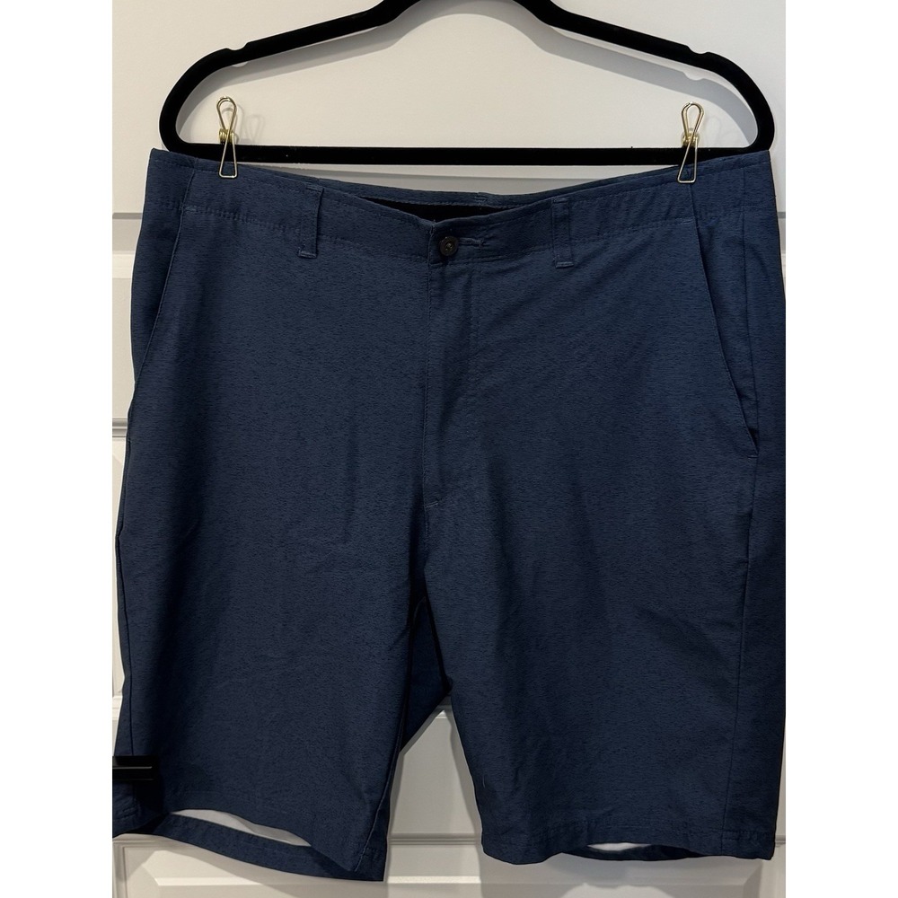Men's PEBBLE BEACH Luxury Blue Bermuda Golf Shorts Size 36 Polyester Blend